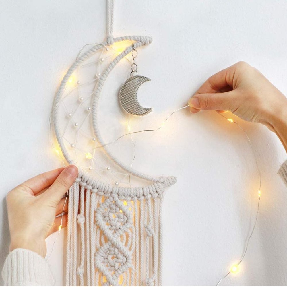 Boho Moon Braided Macrame Cute Wall Decor/Tapestry - Picture 3 of 6